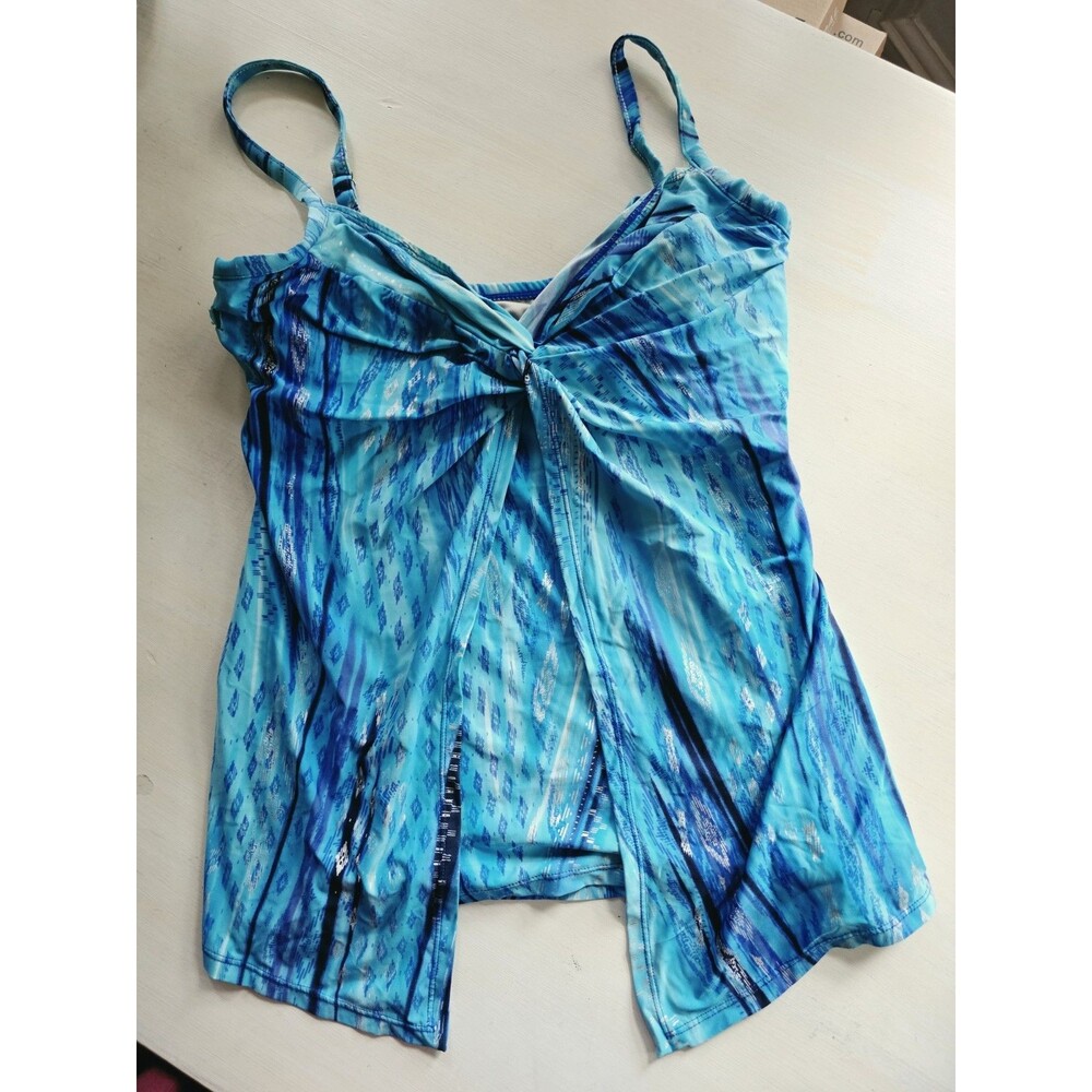 Miraclesuit Tankini Off The Scales Love Knot Underwire Swimsuit Top size 14